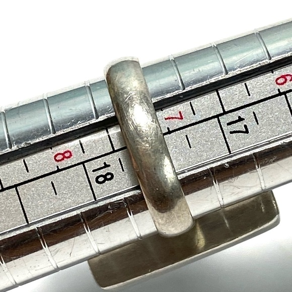 Tiger’s Eye 925 Artisan Native Ring Sterling Silver Size 7.25 Square 11.82g - Picture 10 of 12